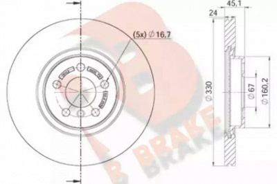 R BRAKE 78rbd20043 -  Тормозной диск
